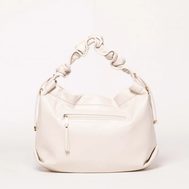 BORSA HOBO SPALLA CON INTRECCIO PANNA