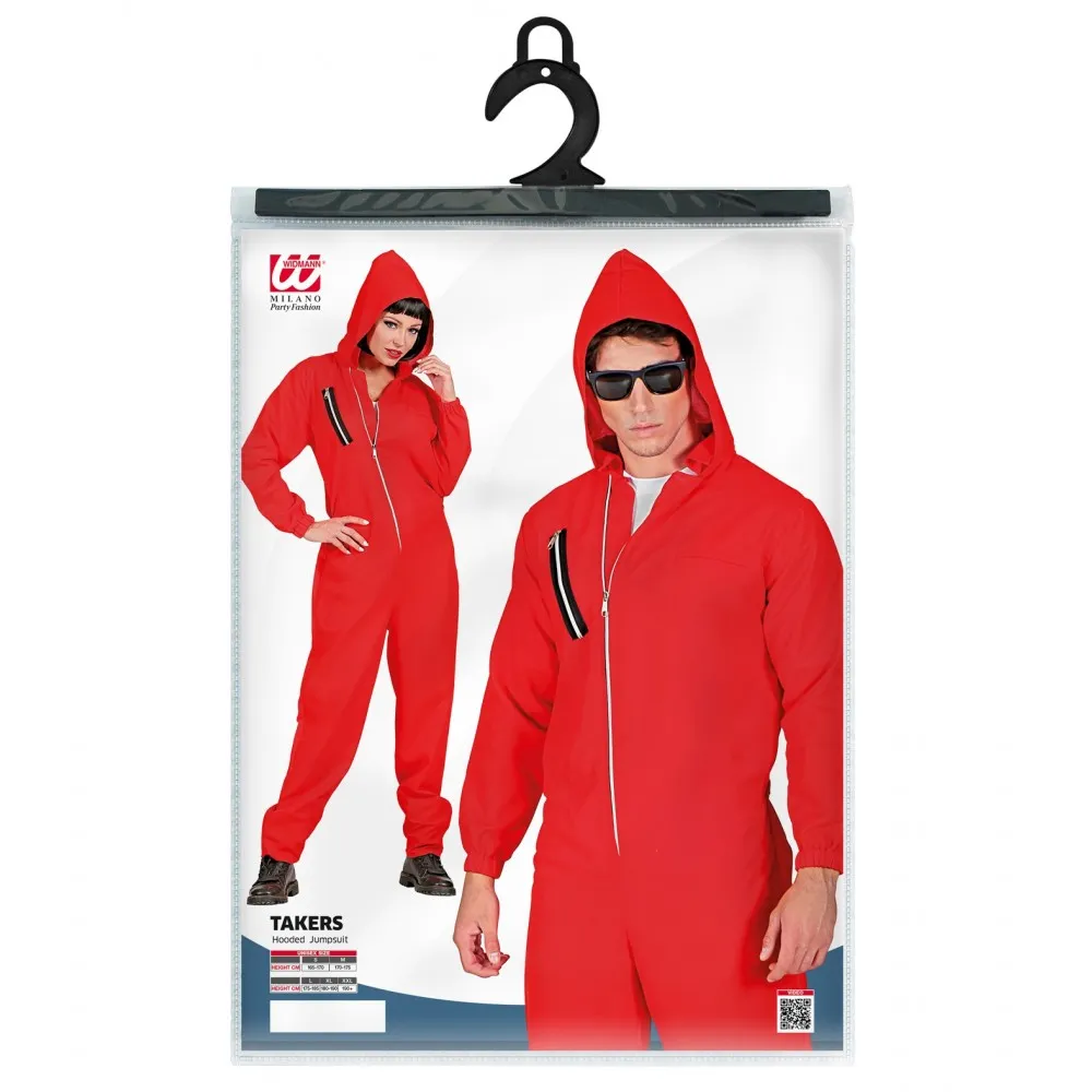 Costume tuta rossa casa di carta Unisex  per Feste a Tema Taglia L, Adulto