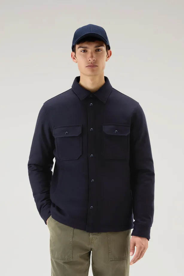 Giacca a camicia imbottita Alaskan in misto lana italiana riciclata                                                             