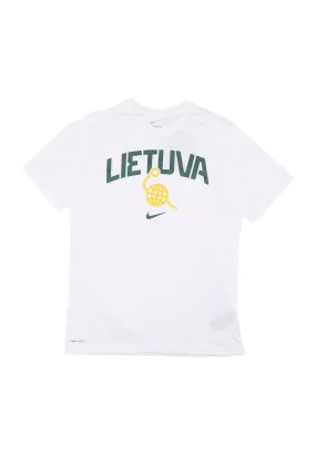 Maglietta Uomo Olympic 2024 Basketball Tee Team Lithuania White/white/tour Yellow/pine Green