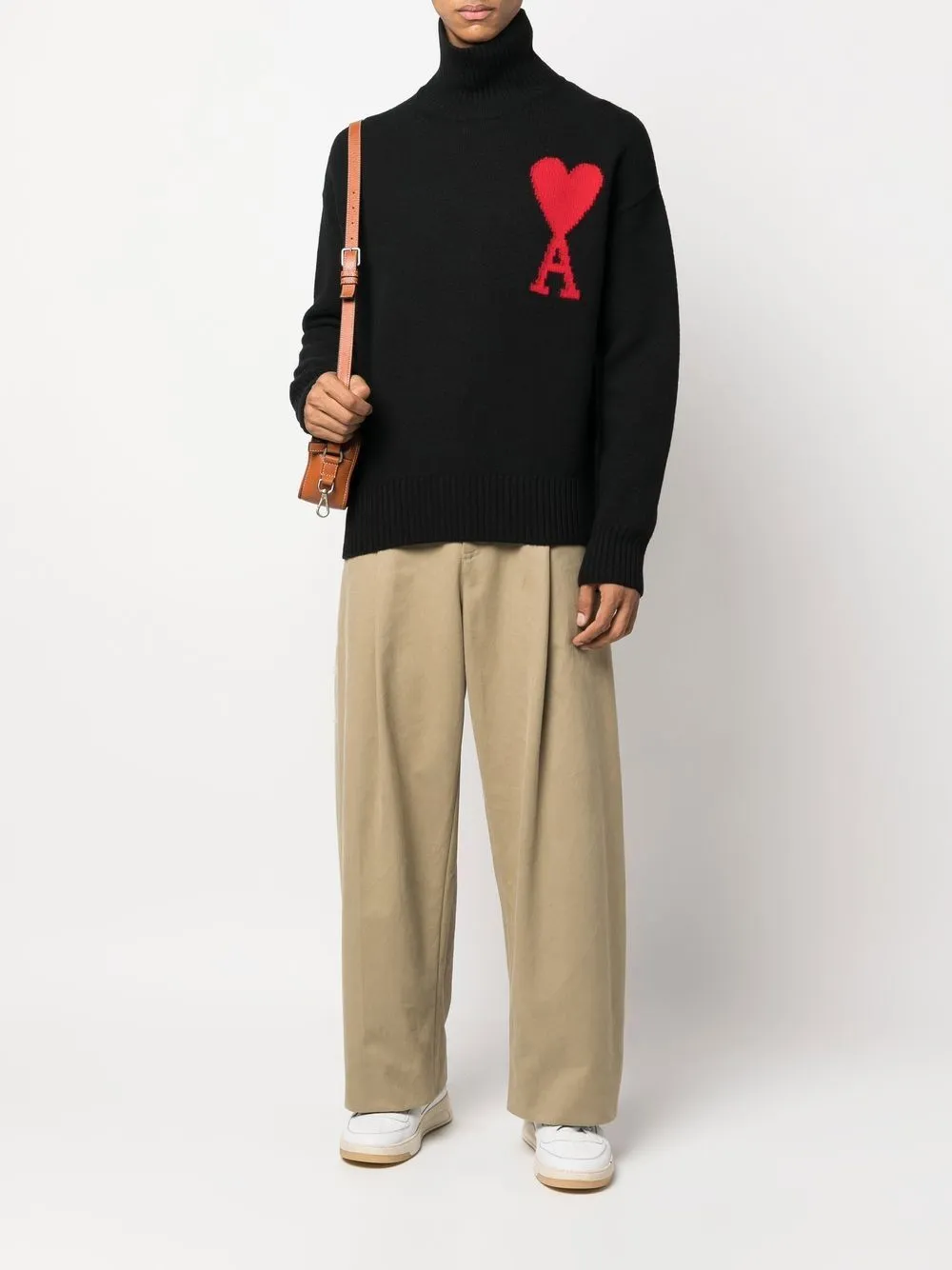 Maglione Ami de Coeur a collo alto in nero - unisex