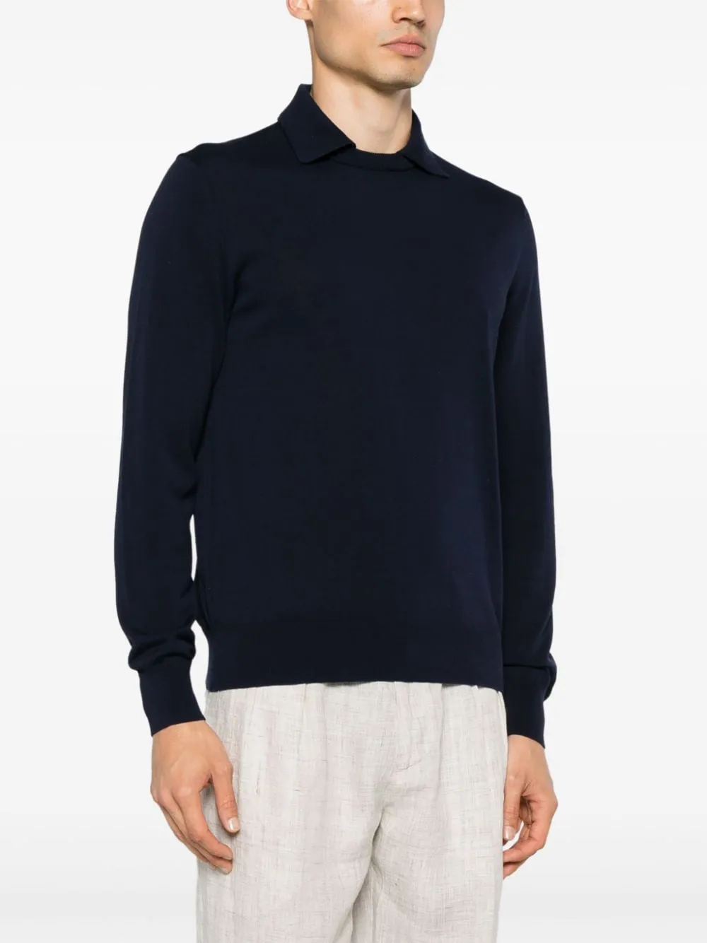 Maglione con colletto polo in blu di BALLANTYNE - uomo