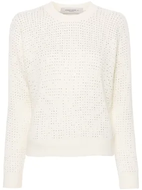 Maglione con cristalli in beige Golden Goose - donna